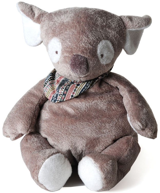  balun koala peluche medium beige gris bandana 